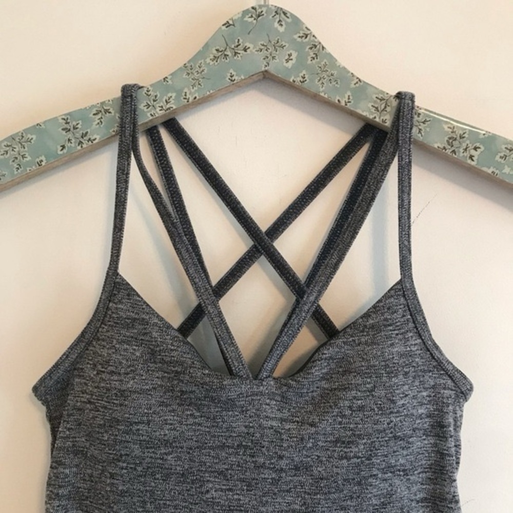 NEW NWT TLF Apparel Vitality Mesh Layered Tank Top - Size S - Heather Grey/Black - Picture 4 of 9